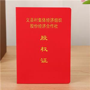 義縣村集體經(jīng)濟(jì)組織股權(quán)證